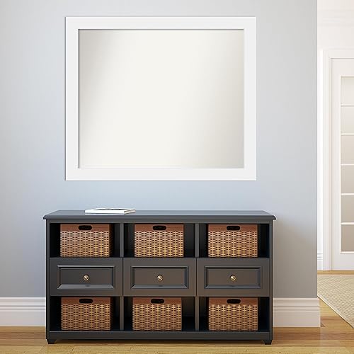 Miniatura 5 de Amanti Art Espejo personalizado, espejo de baño blanco Corvino, espejo de pared o espejo de tocador de baño sobre el fregadero (37 x 43 pulgadas),