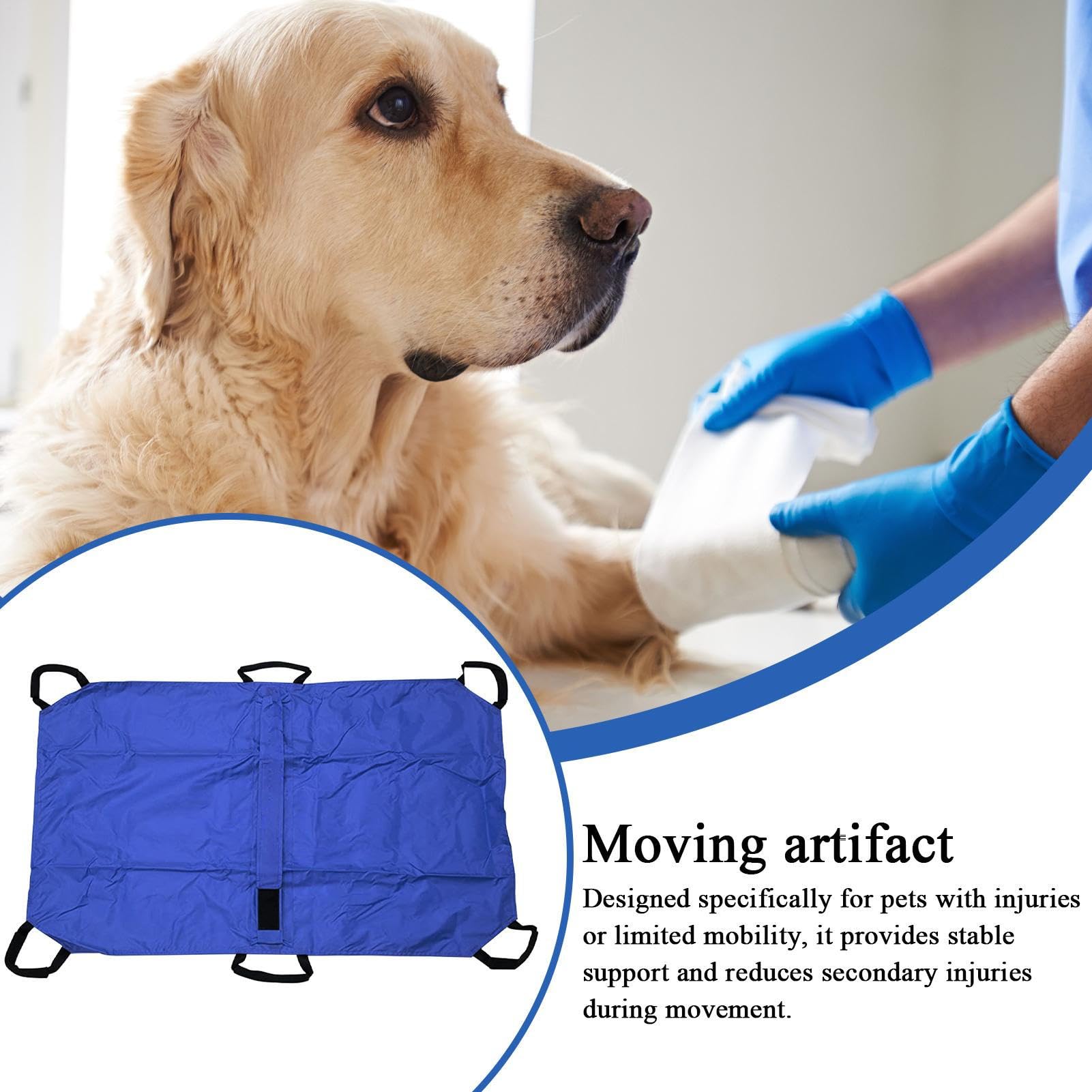 Civière de Transport pour Animaux – Brancard Pliable Haute Capacité avec Sangle de Sécurité | Chats, Chiens, Lapins | Levage, Secours Vétérinaire