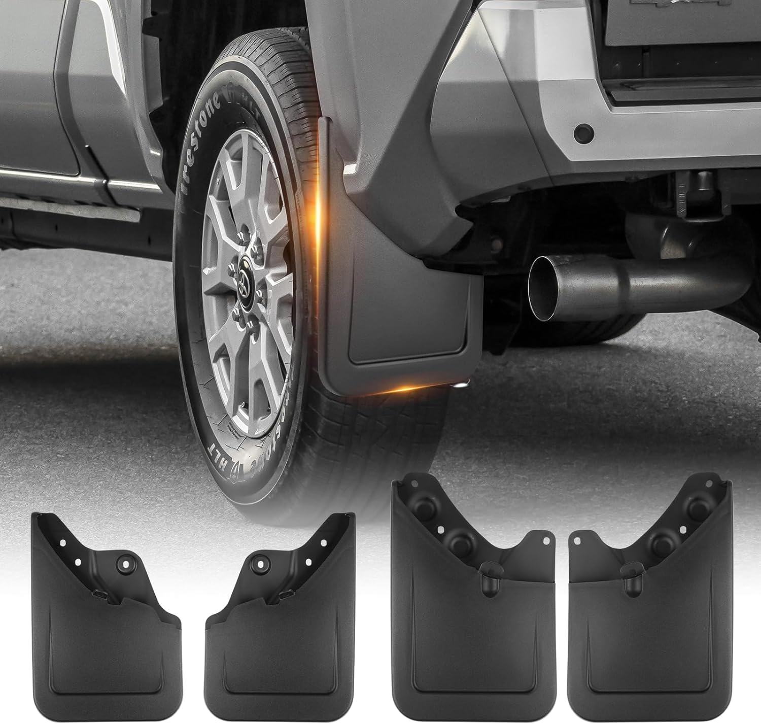 2025 Upgraded Mud Flaps for 2024-2026 Toyota Tacoma Mud Guards Accessories All Weather Mud Flaps Splash Guards Tacoma Mudflaps No-Drill Front and Rear-Black,4 Pc 24+ Tacoma Mud Flaps