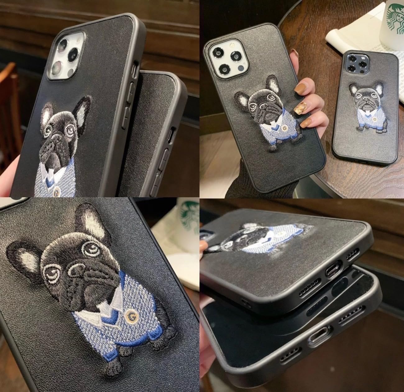 Amazon.co.jp: iPhone15ケース フレンチブルドッグ スマホケース 刺繍 