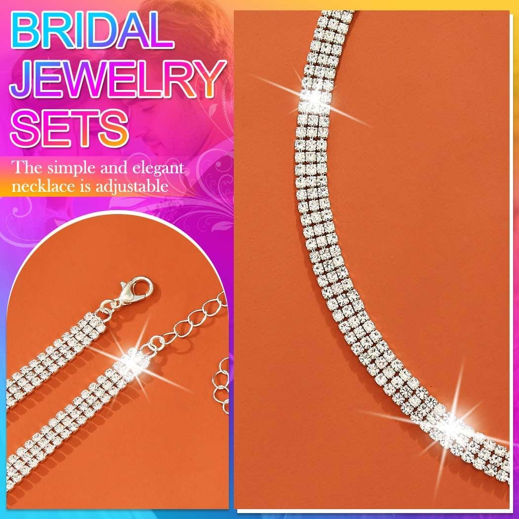 GORAIS Wedding Jewelry Sets Rhinestone Necklace Bridal Formal Jewelry for Women and Brides - Image 7