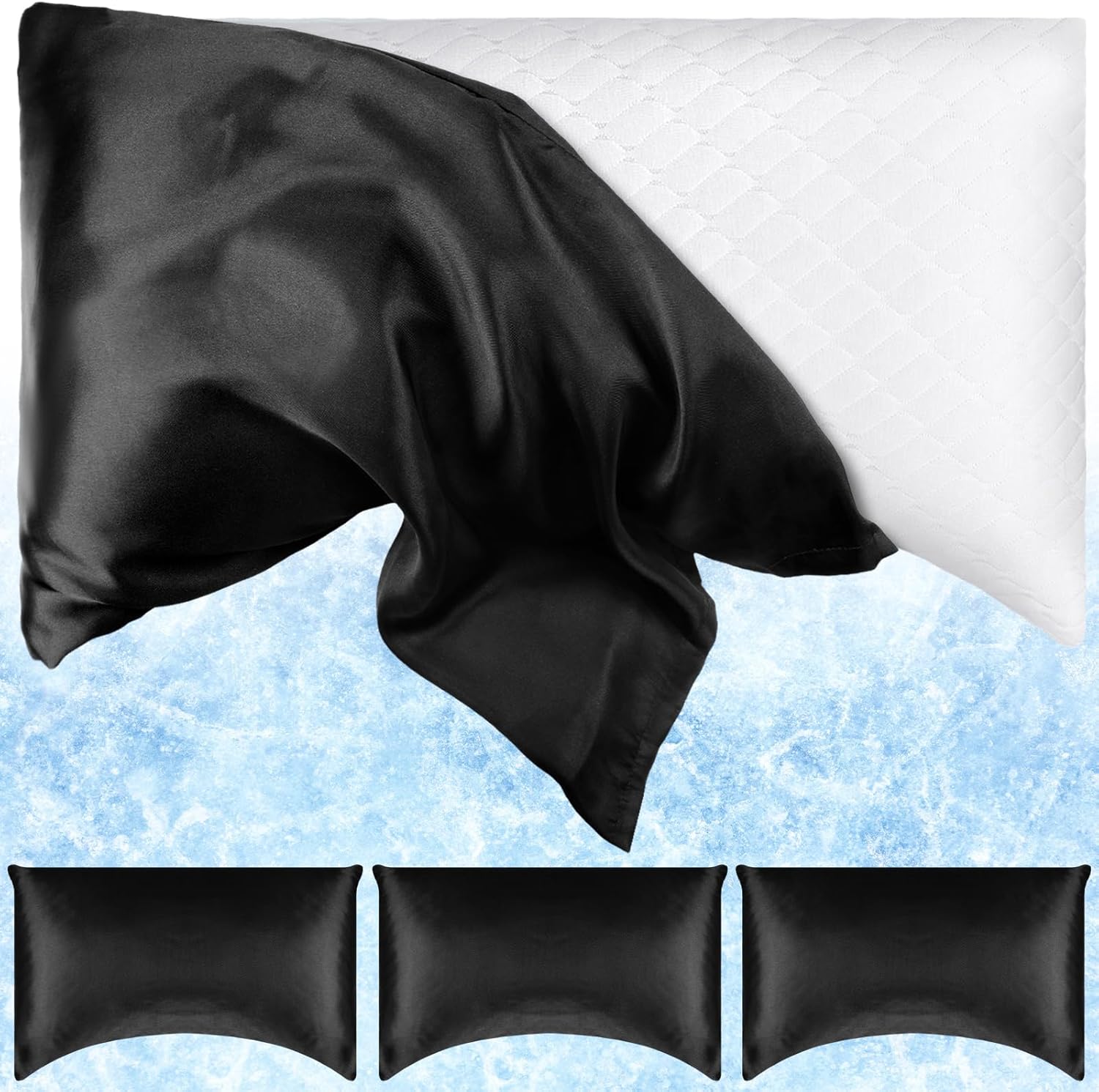 SmoothNovelty 4 Pcs Cooling Curved Pillow Case Breathable