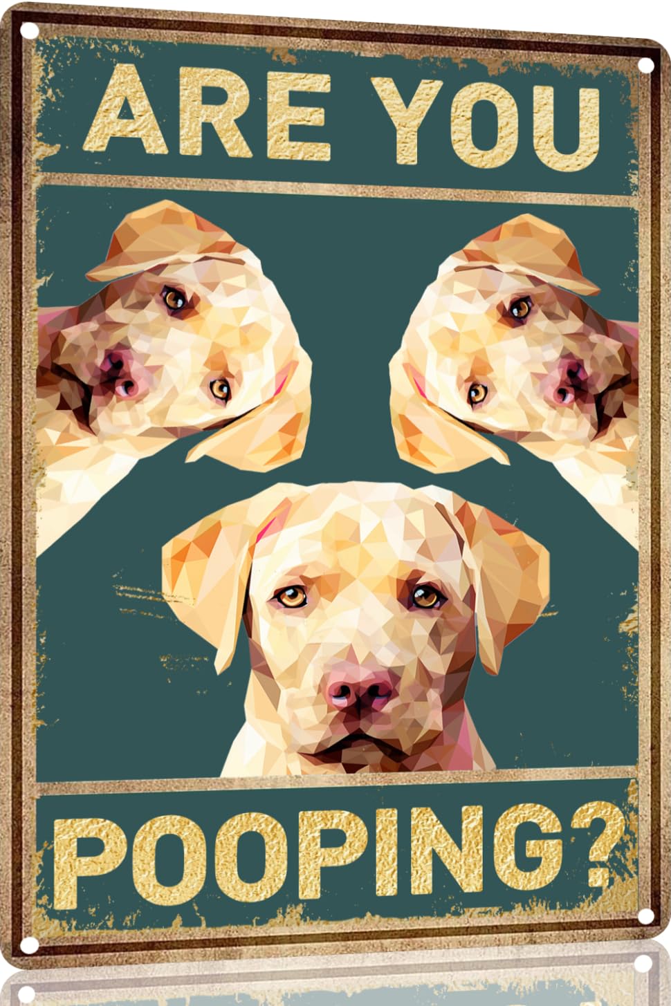 Labrador Retriever Dog Vintage Metal Aluminum Sign Are You Pooping Sign Bathroom Funny Art Poster Decoration Toilet Cave Bar Home Bathroom Wall Decoration Sign 8x12 Inch