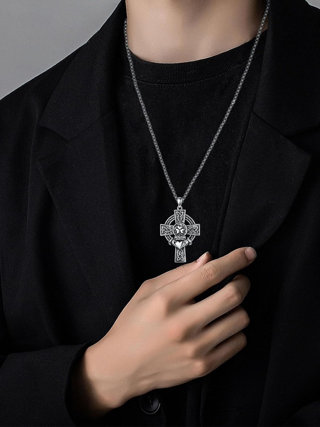 925 Sterling Silver Cross Pendant Necklace for Men Women Amulet Necklace Protection Jewelry Religious Gifts(With Gift Box) - Image 6