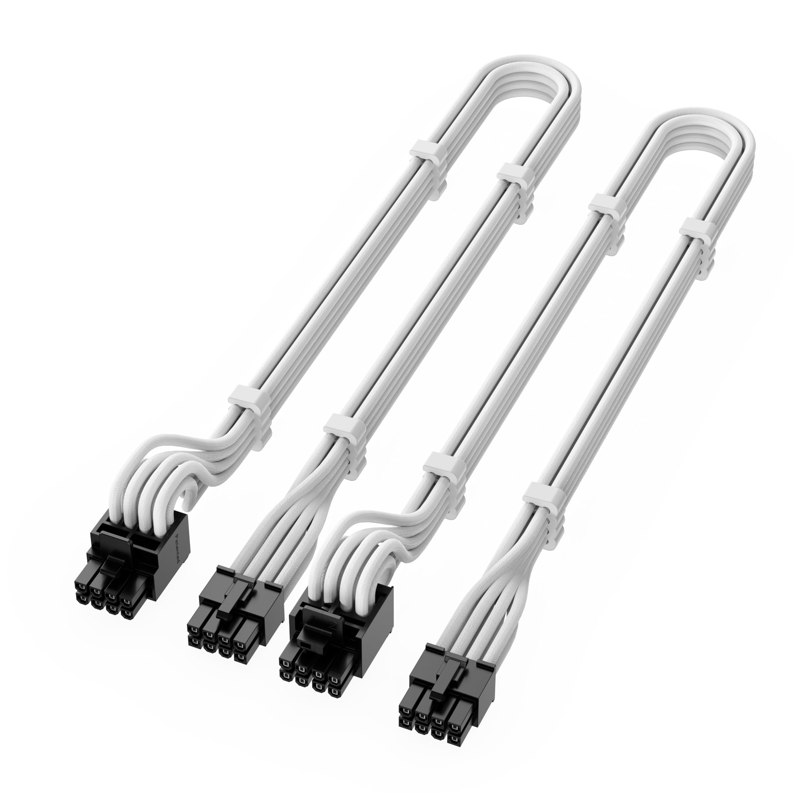 X-Enlazar PSU Kabel Kit für Seasonic Netzteile - 90 Grad Stecker, einzeln ummantelt mit Geflecht & Kämmen, 16AWG Draht, 9-teiliges Kit, Type-A PCIe GPU Stecker - Weiß