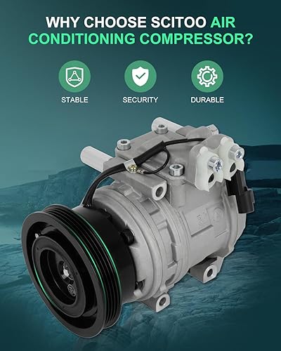 Miniatura 3 de SCITOO Compresor de CA para 2008-2010 para Hyundai Tucson 2.0L para Kia Sportage 2.0L CO 11374C