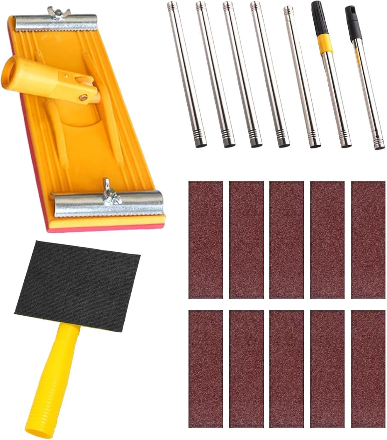 Pole Sander Rotatable Extendable Manual | Floor Hand Sander Sanding Pole for Deck Floor Ceiling Home Improvement Construction Site Commercial