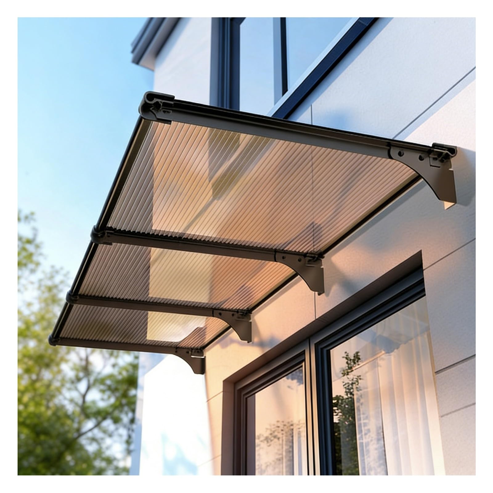 Auvent de porte et marquise de patio en polycarbonate pour abriter votre porche de la neige
