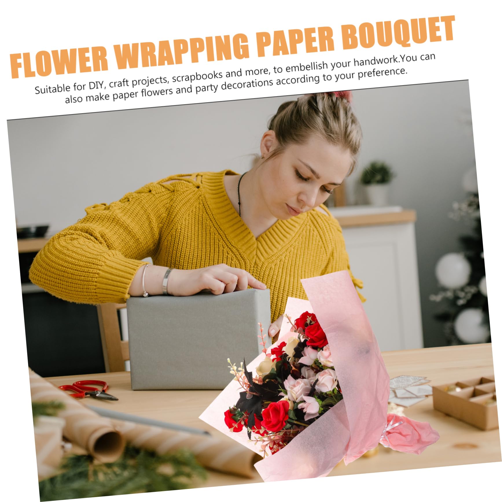 Geschenkpapier für Blumen 120 Blatt Rosa Papier für Selbstgemacht