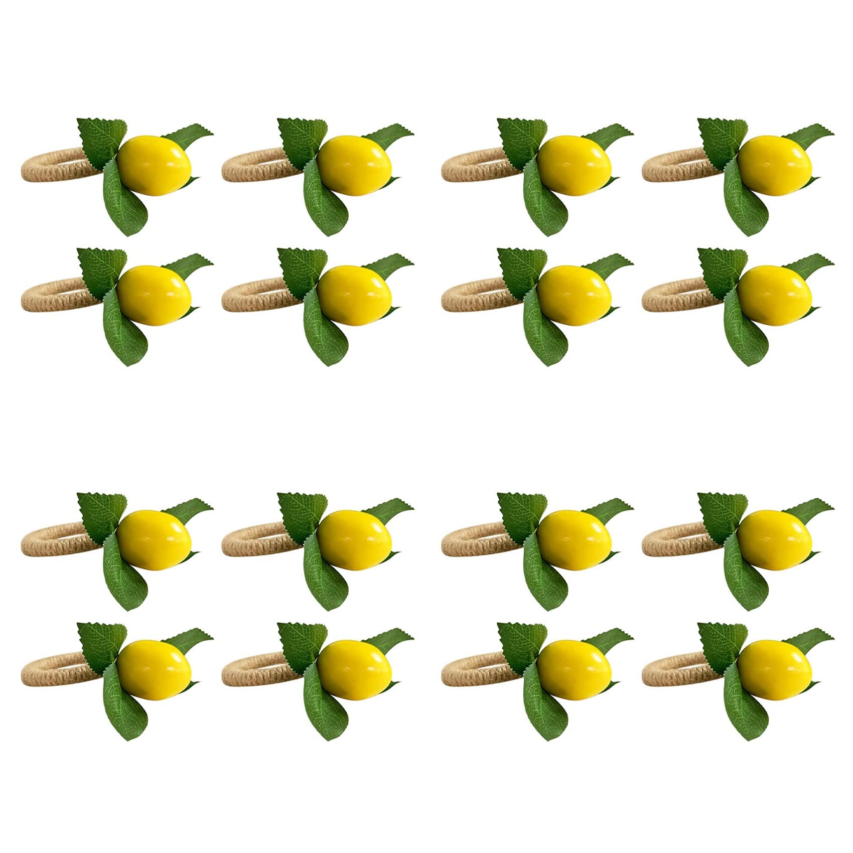 Hndhbfgrt 16Pcs Simulation Lemon Plant Napkin Ring Fruit Meal Buckle Hotel Model Room Napkin Ring Napkin Buckle Party Supplies