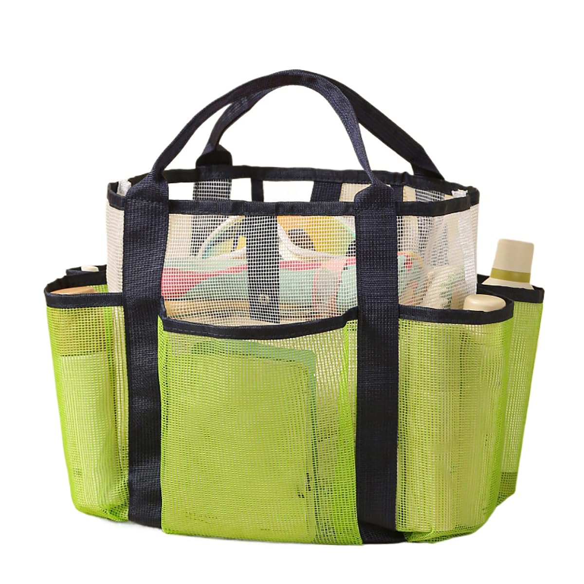 Mesh Shower Caddy for College Dorm Portable Large Capacity Bath Storage Organizer for Gym Travel Beach Green