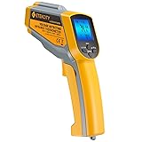 Etekcity Infrared Thermometer 1025D (Not for Human) Dual Laser Temperature Gun-58℉~1022℉ (-50℃~550℃) with Adjustable Emissivity, Non-Contact Voltage Tester (NCV), Standard Size, Yellow & Gray Advanced Yellow 2 Laser
