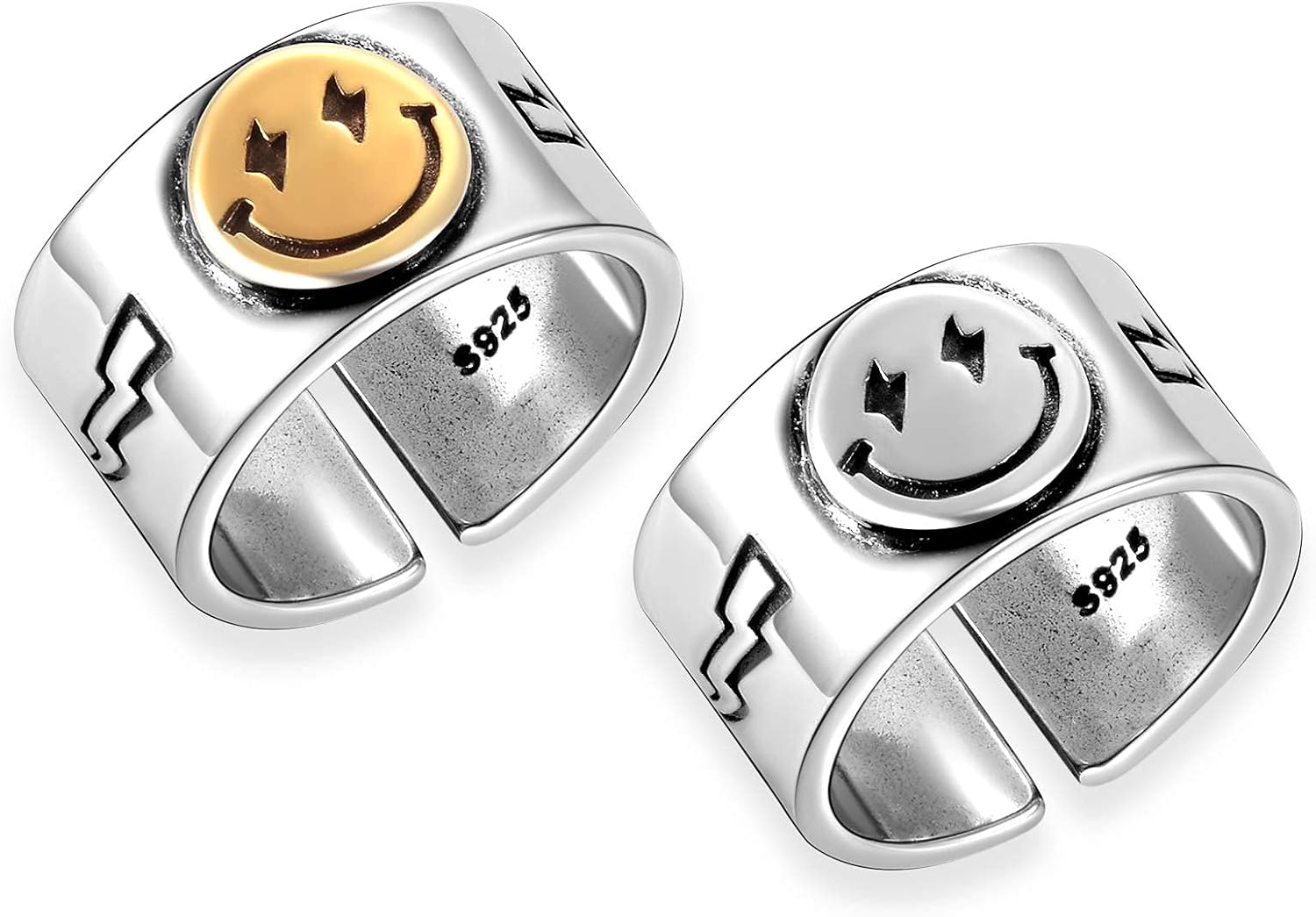 BMMYE Chunky Gold Signet Ring Inspirational Keep Going Engraved Word Open Thumb Rings for Women