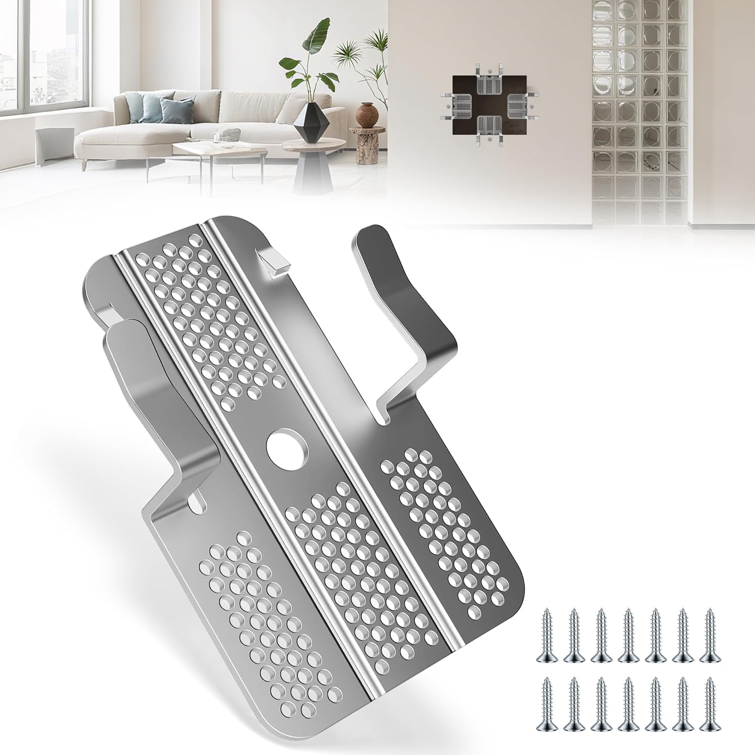 ViewKurM 52 Pack 1/2 Inch Drywall Repair Clips - Easy Solo Install Metal Patch Kit for Walls, Sheetrock & Ceilings, Beginner-Friendly