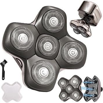 New Upgrade Head Shaver Replacement Heads for Skull Shaver Pitbull Platinum Pro Butterfly Kiss, and Palm Hypo-Allergenic Electric Razor