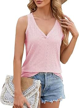 Damen Tank Tops Western Style - Ärmellose Tops Mit Ethno-Muster Und V-Ausschnitt