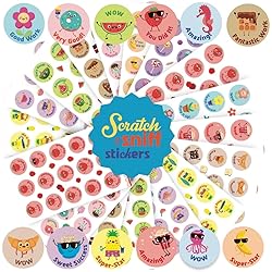 Joyful Artistry Smelly Stickers Scratch and Sniff, 24 Sheets, 12 Different scents, Motivational Reward Stickers for Kids and for Teachers (360)