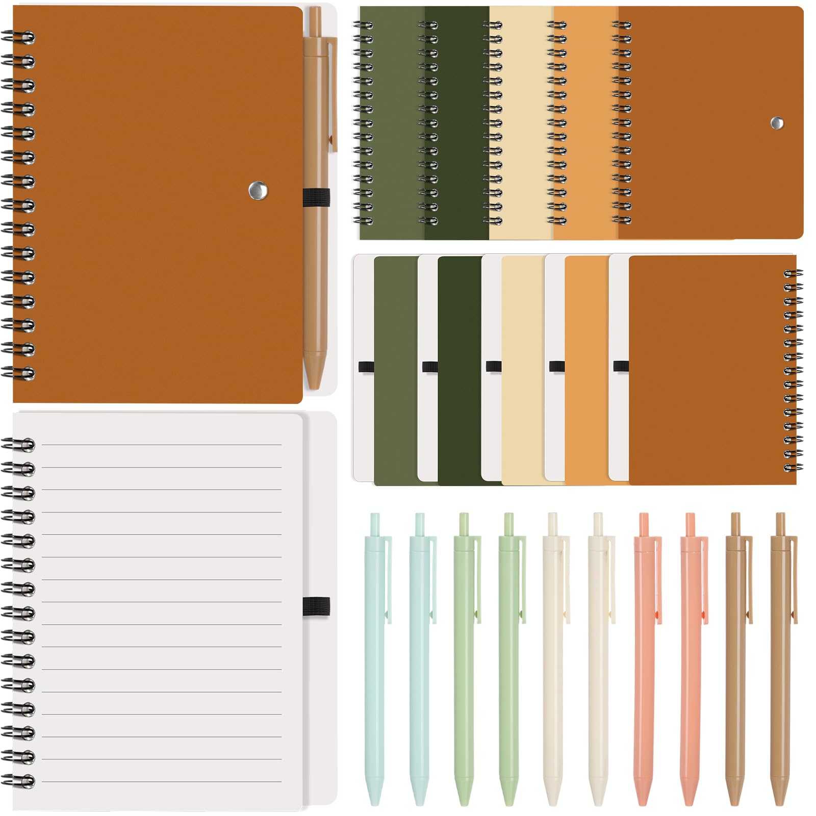 Resurhang 30 Sets Small Notebook Journal with Pen Bulk 4.5 * 5.5 Inch Pocket Size Spiral Lined Notepad for Women Men 100 Pages Notebook Employee