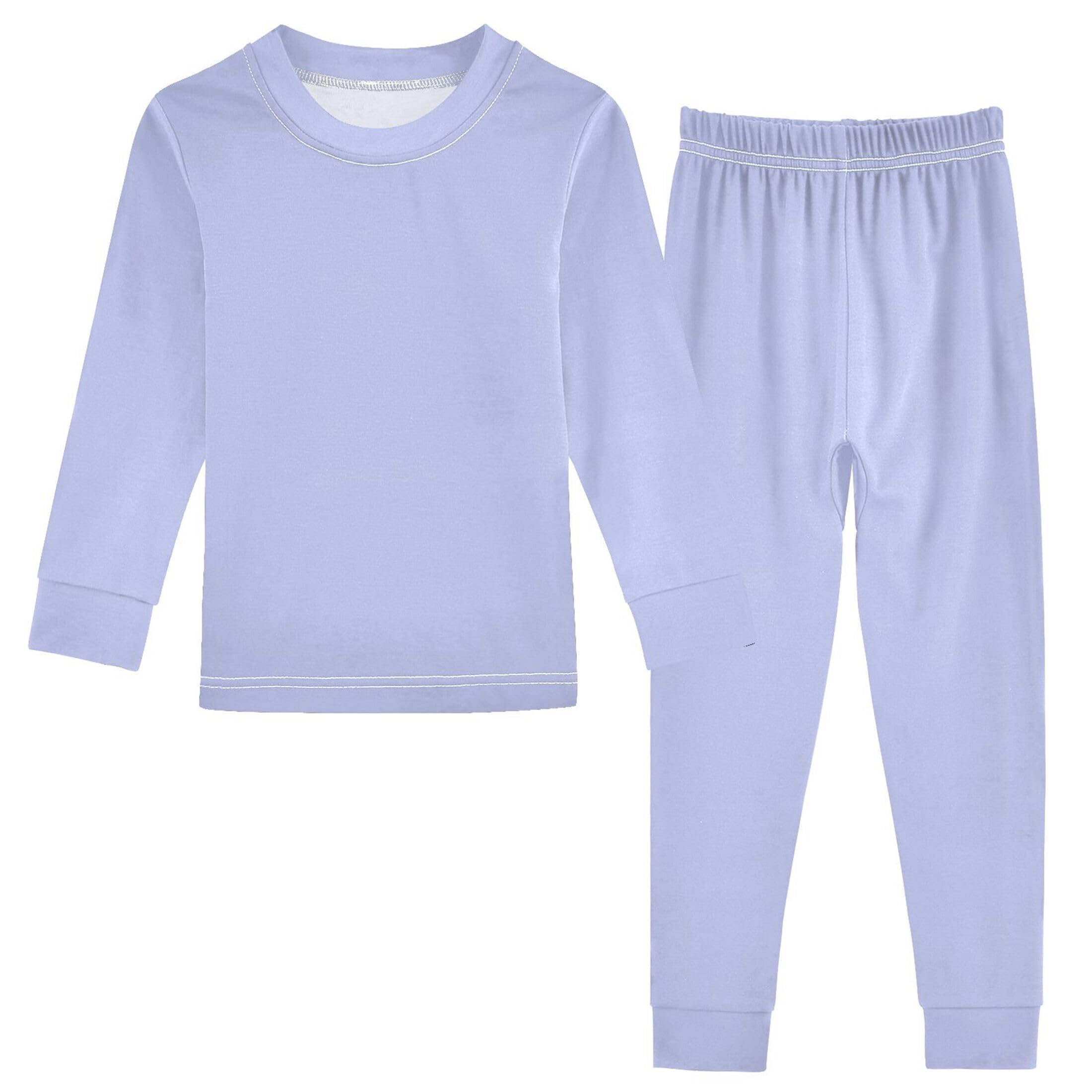 Powder Blue Long Sleeve Pajamas Set Sleepwear Jammies 2pcs Set Pjs Powder Blue 01