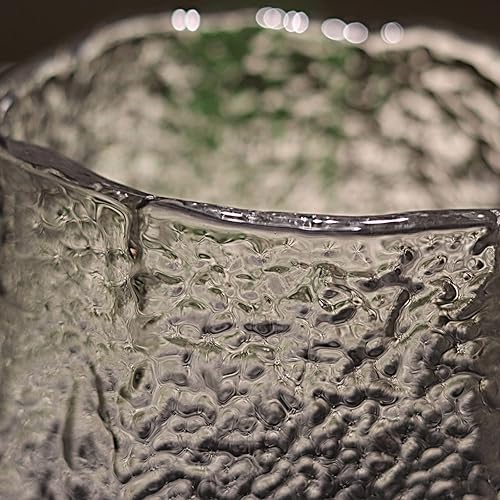 Miniatura 7 de SHMILMH Florero de cristal transparente, florero único de 8 pulgadas, moderno jarrón acanalado glaciar para centro de mesa de boda