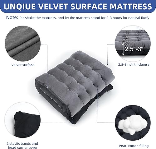 Miniatura 9 de Catre plegable para adultos, cama portátil para exteriores, catres de dormir resistentes para campamento con almohada y bolsa de transporte, Oxford