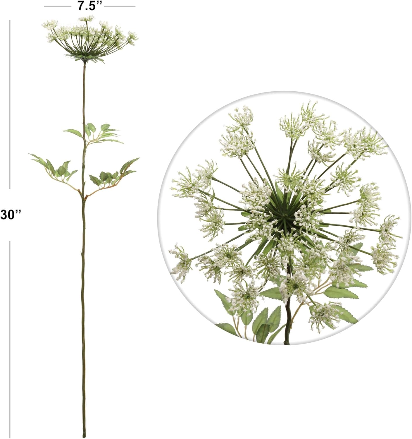Exquisite 30" White Queen Ann Lace Spray Set of 12 Lifelike Artificial Flowers for Chic Home Decor, Wedding Centerpieces
