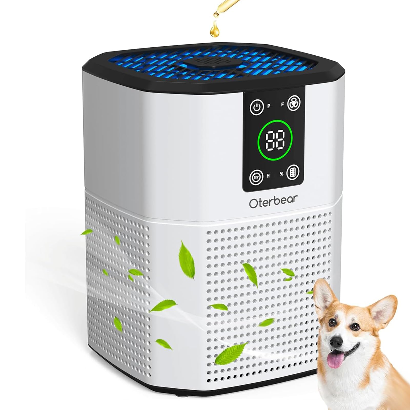Air Purifiers for Bedroom Home Up to 1350 Ft Oterbear Room Air Cleaner with H13 True HEPA Filter
