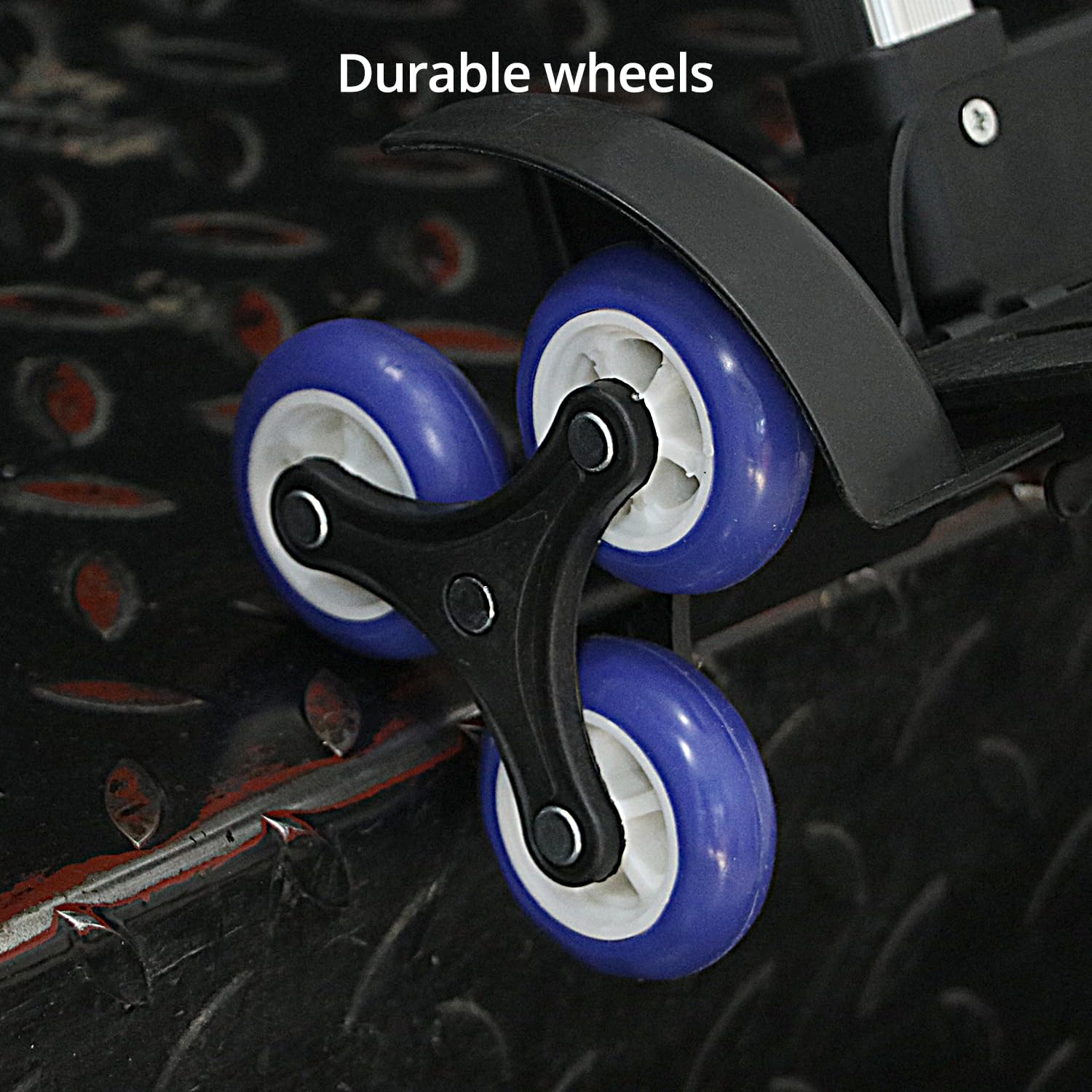 QWORK Trolley per zaino a 6 ruote, trolley pieghevole in lega di alluminio