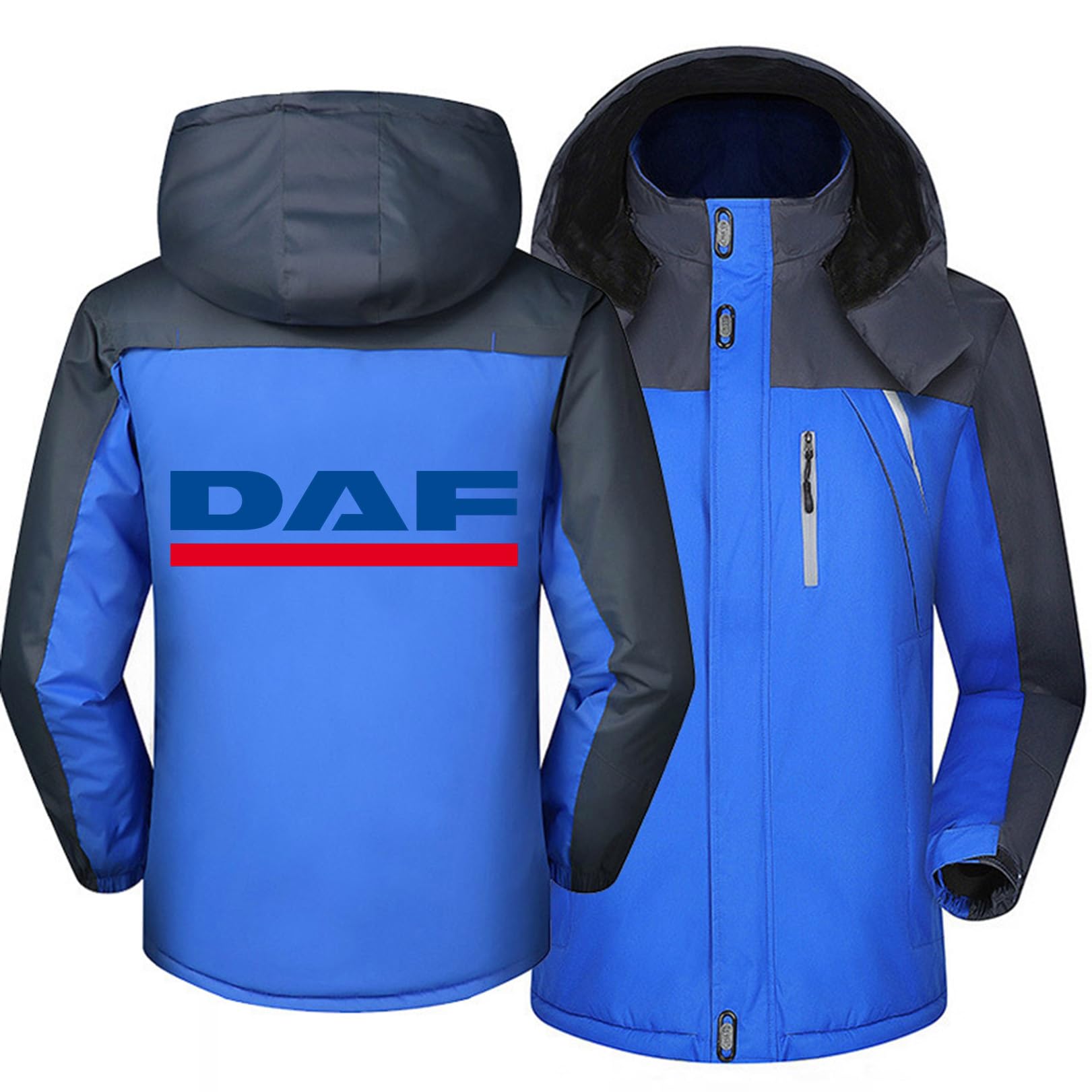 Myyly Men's A Waterproof Softshell Jacket For Daf Fleece Lined Hooded Windbreaker Thermal Warm Coats Skiing Mountain Hiking Camping Hoodie Outerwear,-L