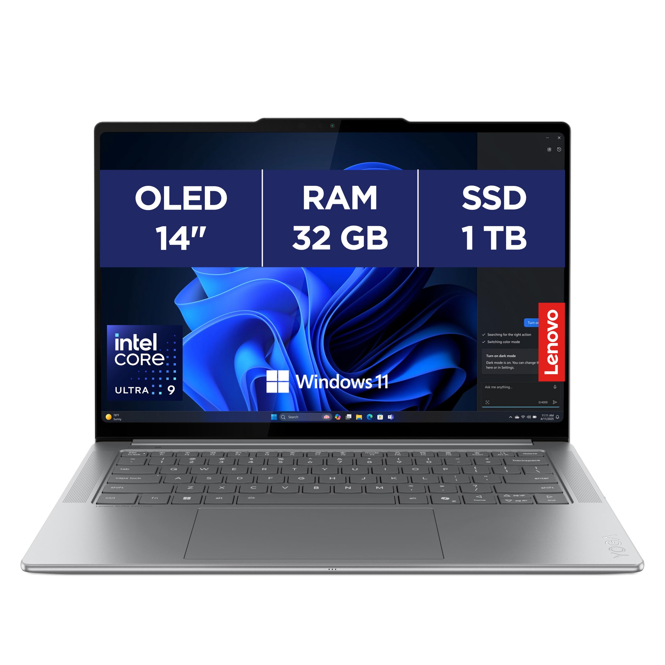 Lenovo Yoga Pro 7 - Ordinateur Portable 14'' 3K OLED Tactile Ultra Fin