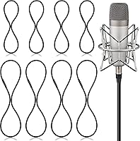 Vista 1 de 8 Pieces Black Universal Elastic Bands Replacement Microphone Shock Mount Rubber Ring Shock Mount Holder Clamp Clip for Microphone Shock Mount Mic