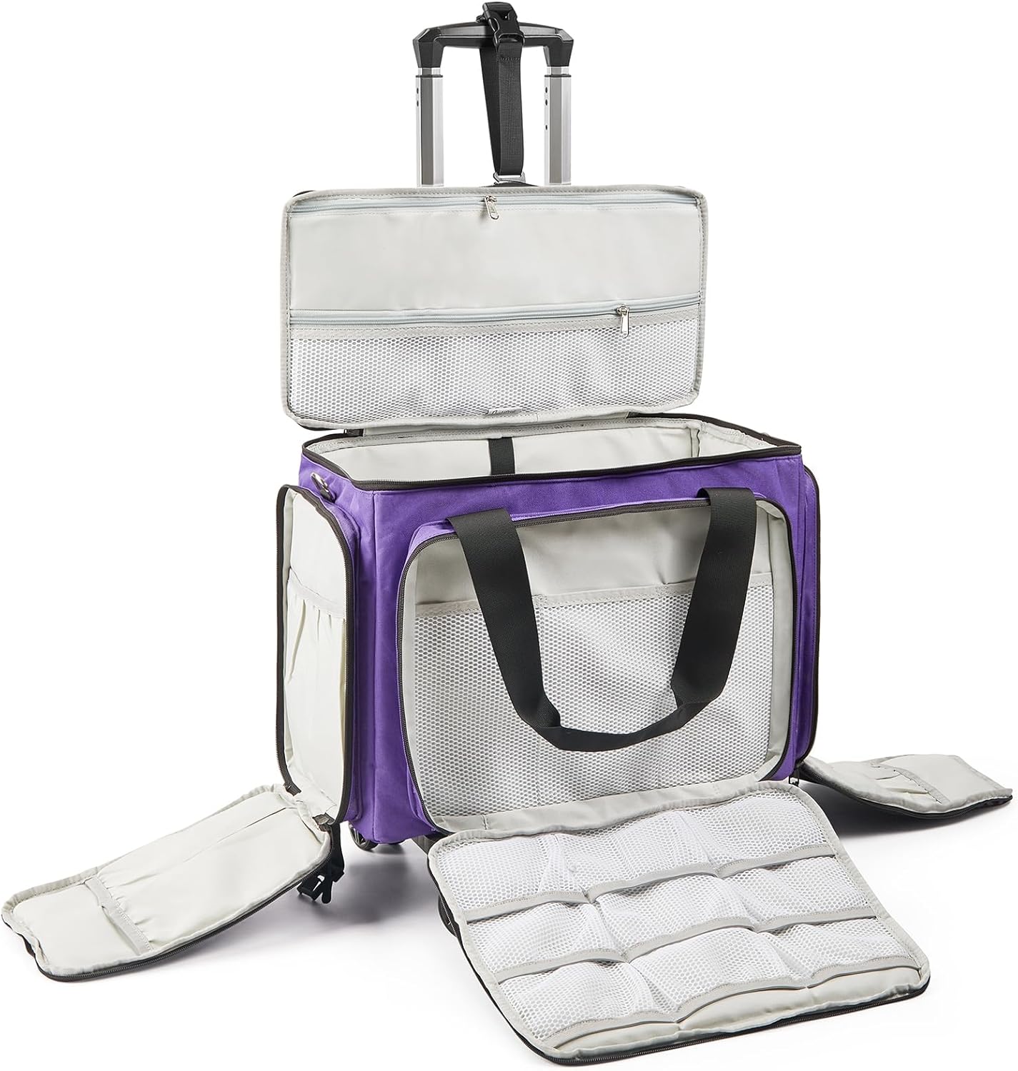 Rolling Sewing Machine Bag with Universal wheels,Sewing Machine Carrying Case with YKK zipers, Compatible most Standard Brother, Singer, Bernina, Sewing Machines.For Women