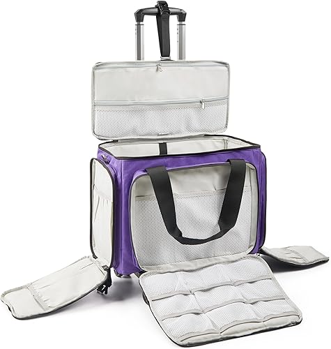 Miniatura 4 de Bolsa para máquina de coser con ruedas universales, funda de transporte para máquina de coser con cremalleras YKK, compatible con la mayoría de los