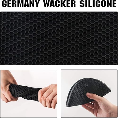 Vista 30 de Joyhalo Salvamanteles para platos calientes, almohadillas calientes para cocina, soportes de silicona para ollas y sartenes calientes, alfombrillas