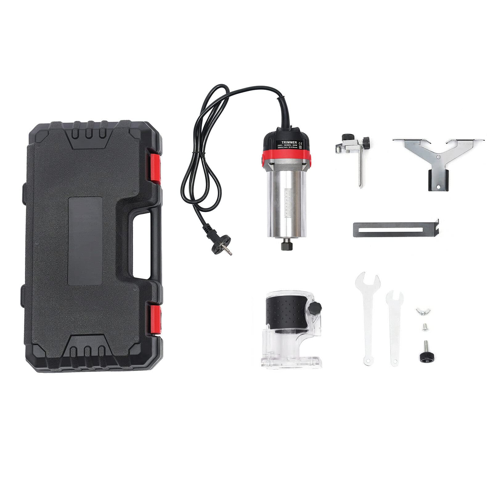 Elektrische router, diameter 6,35 mm, elektrische bovenfrees, 800 W, 30 Elektrische router, diameter 6,35 mm, elektrische bovenfrees, 800 W, 30