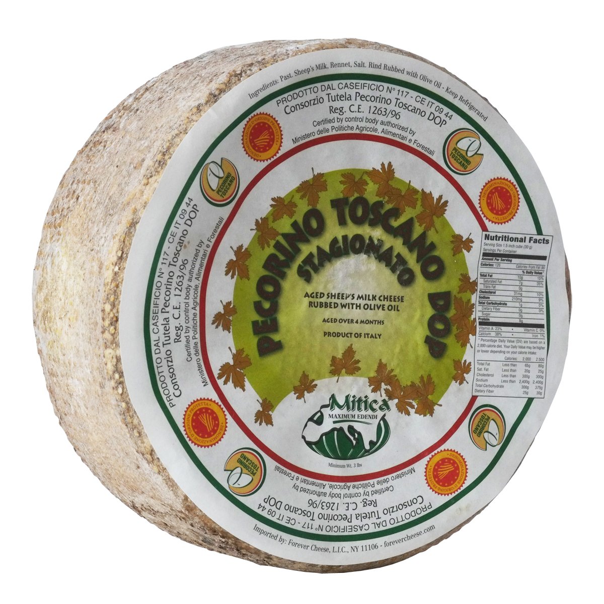 Pecorino Toscano Stagionato DOP Cheese Aged 120 days