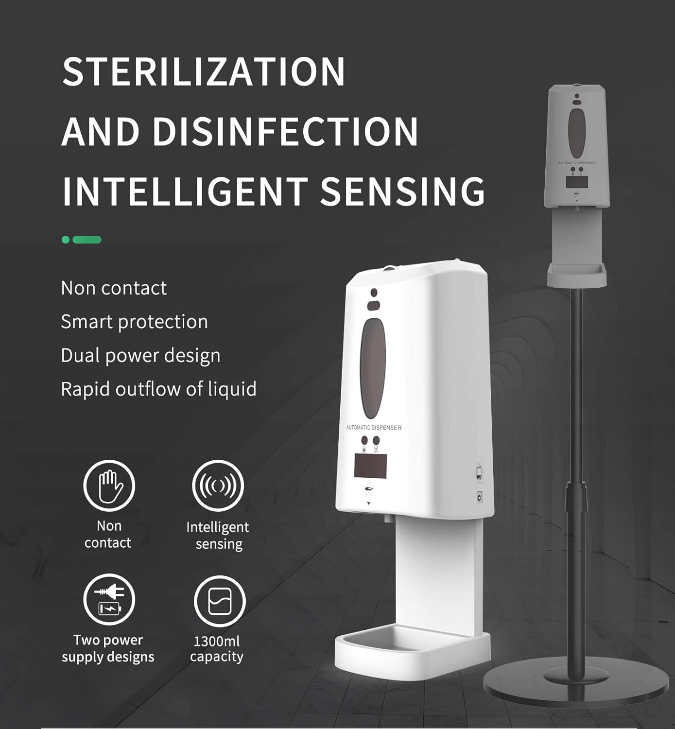 Prоmо 40% оƒƒ 2 in 1 Automatic Hand Sanitizer Soap Dispenser Station Touchless with Digital Infrared Temperature Checking ℉, Wall/Countertop Mounted, Easy Refill, 1300ML, Gel(Not for Thin Alcohol Liquid)