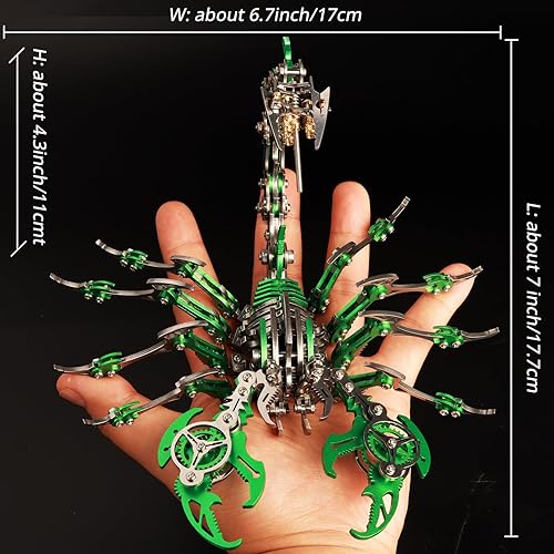 Miniatura 5 de YUEZUDPO Rompecabezas de metal 3D para adultos, kits de modelo de metal 3D de escorpión para construir bricolaje coloridos adornos de rompecabezas