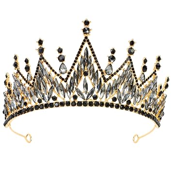 Didder Womens Gothic Black Tiara and Crown - Prom, Quinceanera, Pageant, Wedding Headpiece
