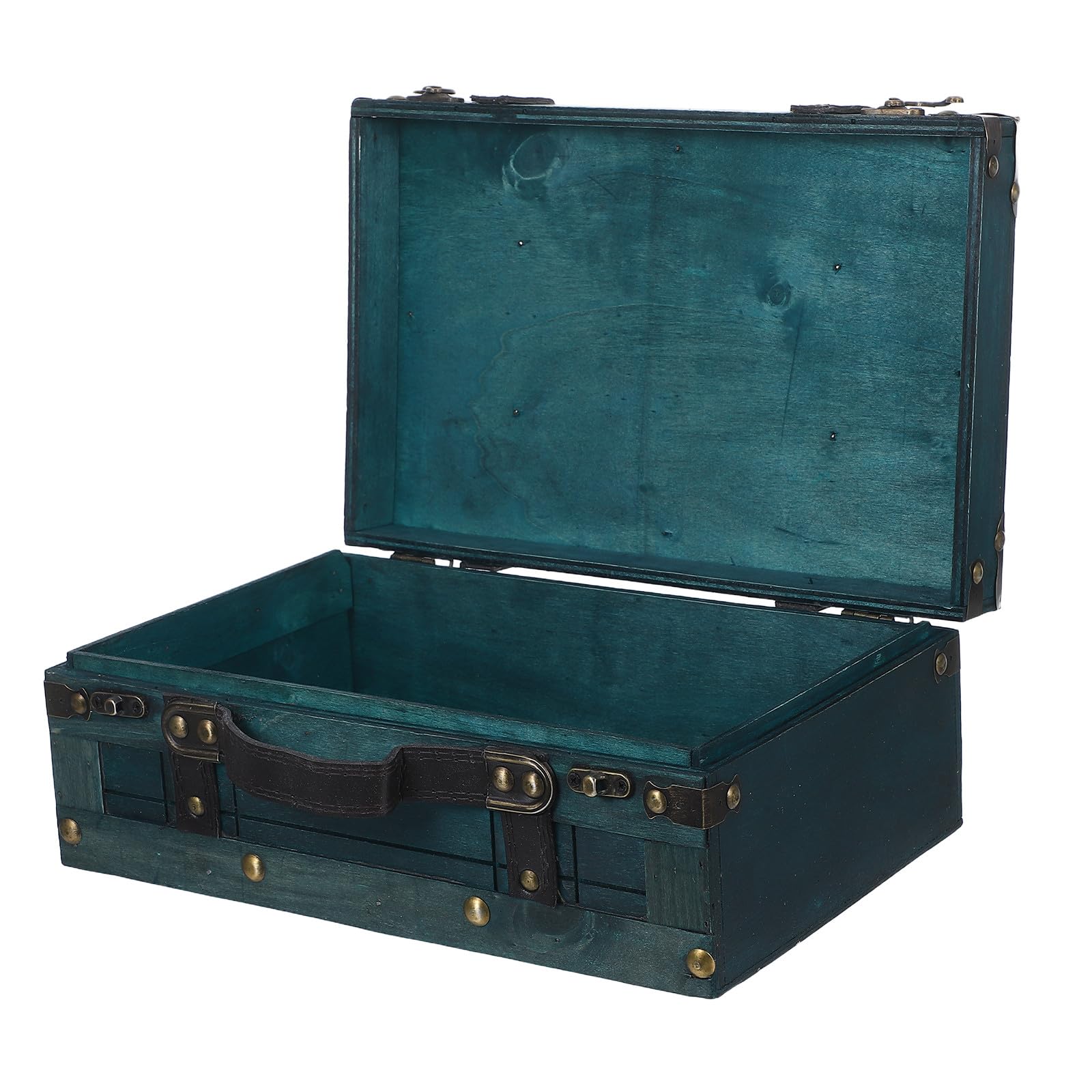 Boîtier de Voyage en Bois Vert, coffre vintage Alipis pour séances photo rétro
