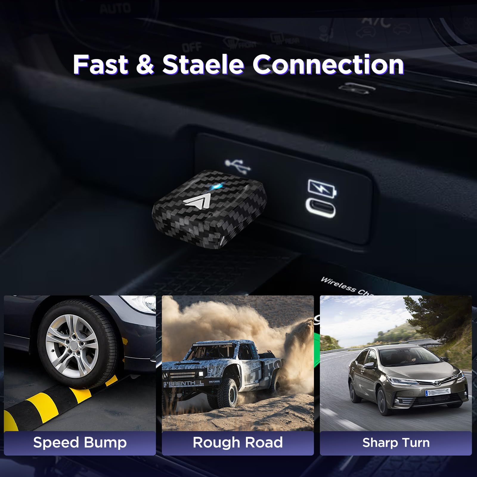 MSXTTLY Adattatore Wireless Android Auto U2AC-L9 2026, Mini Dongle USB A/C per Android Auto Cablate, Plug & Play, Stabile e Veloce, Compatibile con CarStream & YouTube