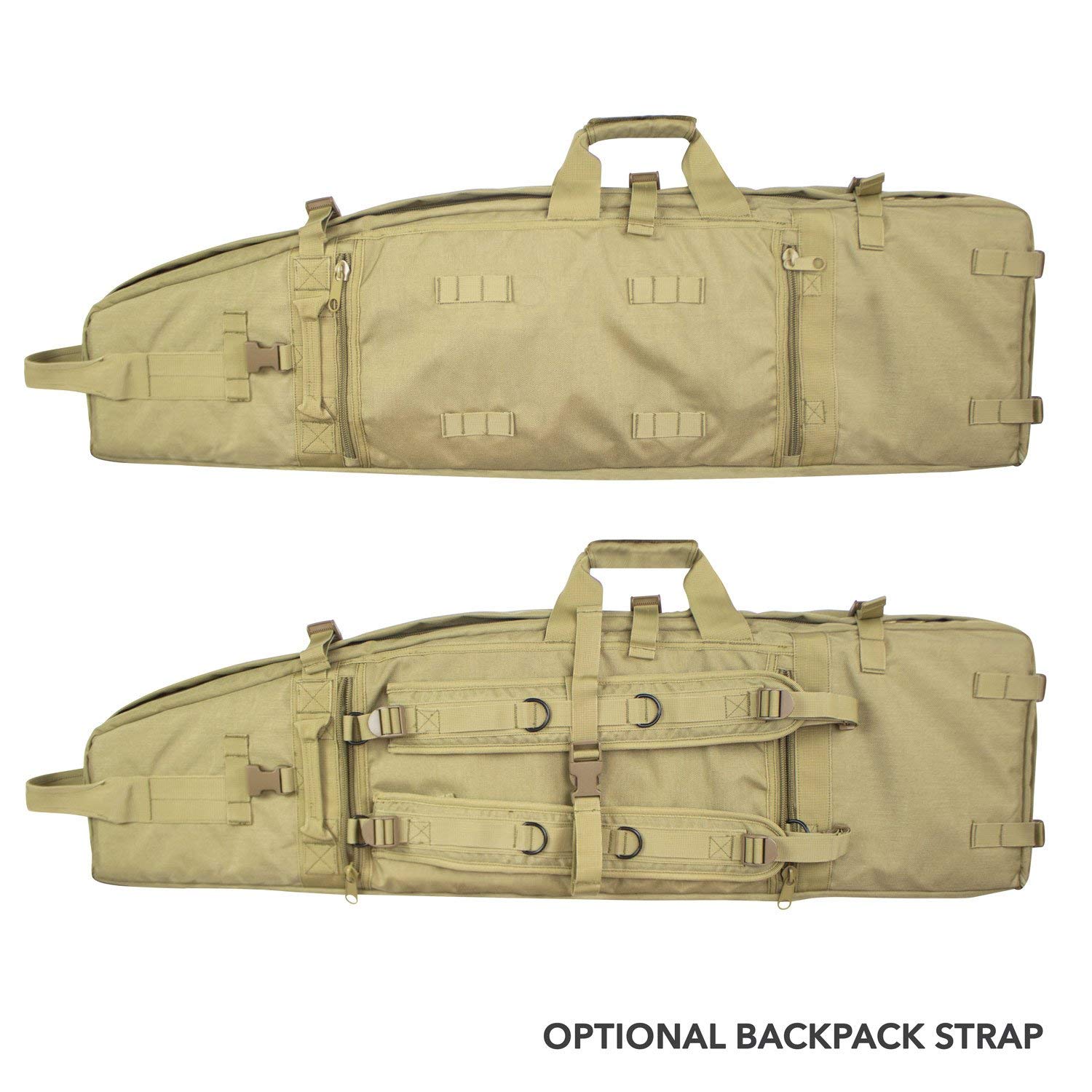 Buy Elkton Outdoors ELKRIFBTAN Weatherproof Heavy Duty Tactical Rifle Drag Bag With Optional