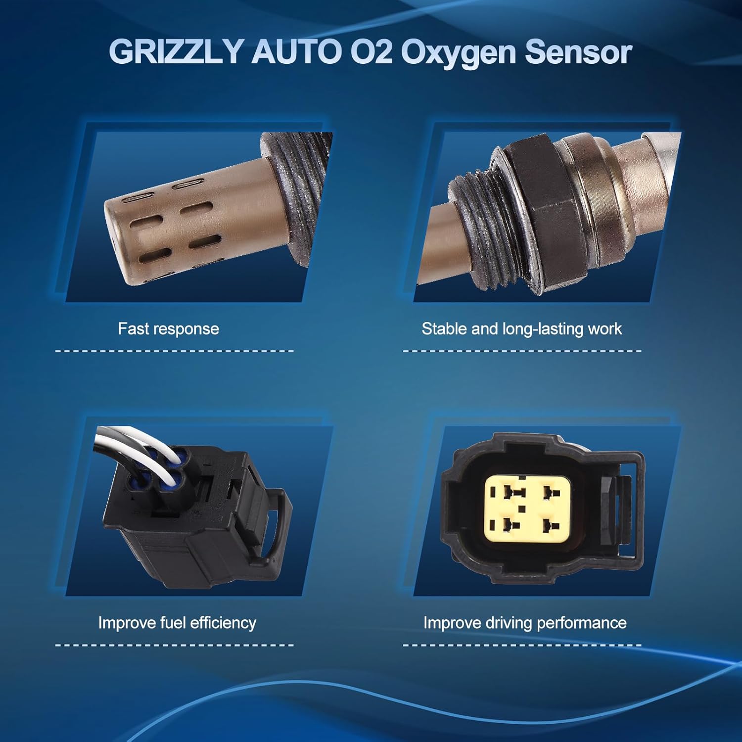 O2 Oxygen Sensor 56028994AA Upstream and Downstream Compatible with Dodge Dakota for Jeep Liberty Wrangler 2001 Grand Cherokee for Chry 2003 PT Cruiser 2.4L Replaces 56028994AB Set of 4