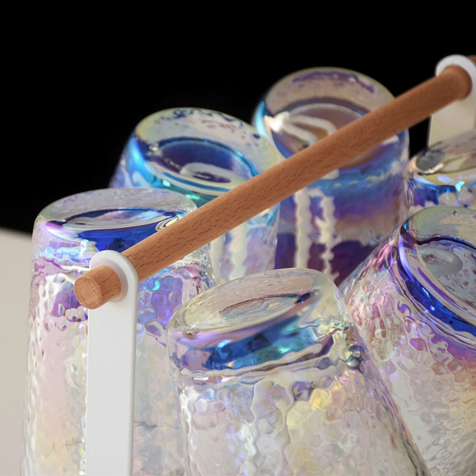 caihuashopping Wassergläser Hammerte Bunte Glasschalen Set von 6 8.7oz optional Bleifreies Getränk-Glaswaren-farbige Glas-Set Trinkglas