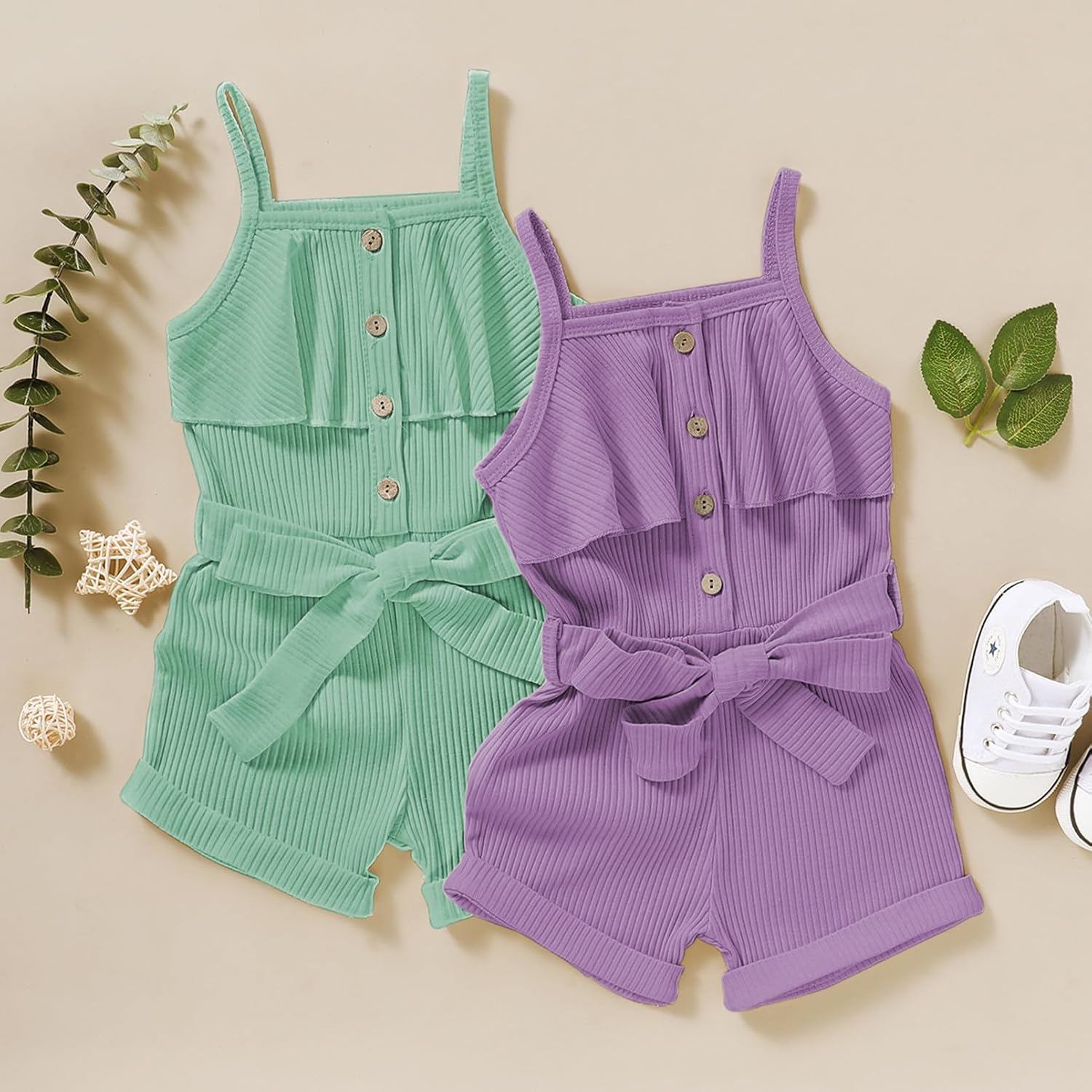 Toddler Girl Clothes Baby Strap Sleeveless One Piece Halter Romper Casual Summer Jumpsuit