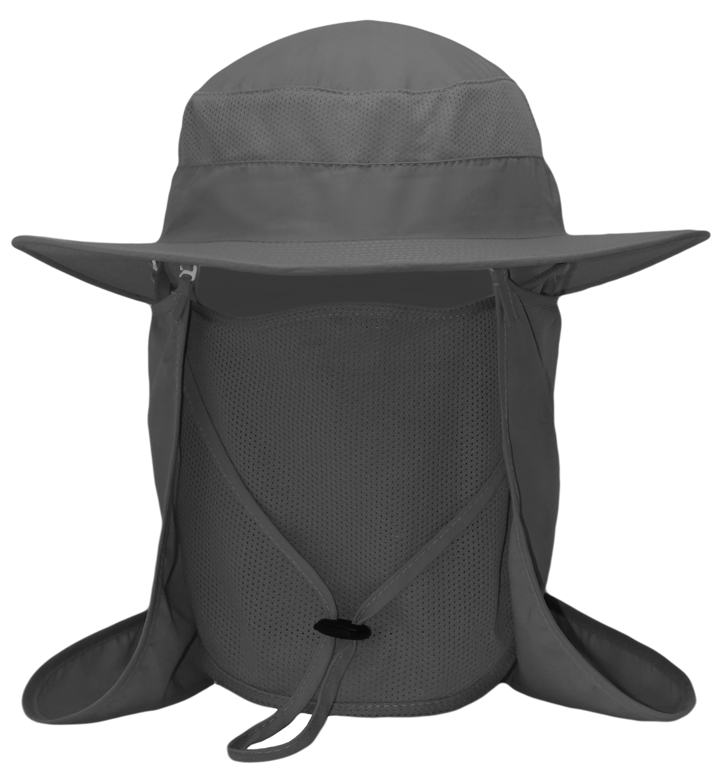Fishing Sun Bonnie Hat for Men Women, UV Protection, Lightweight Cap, Wide Brim, Detachable Neck Flap & Face Cover, Windproof