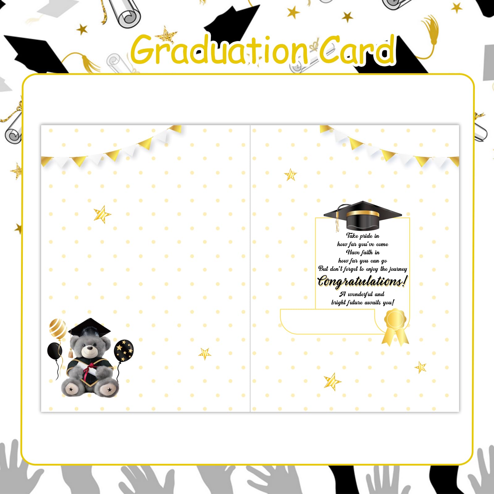 HOWAF Congratulations On Your Graduation Card, Bear Congratulations Card with Keyring, Graduation Gifts for Her Him, Daughter - Image 4