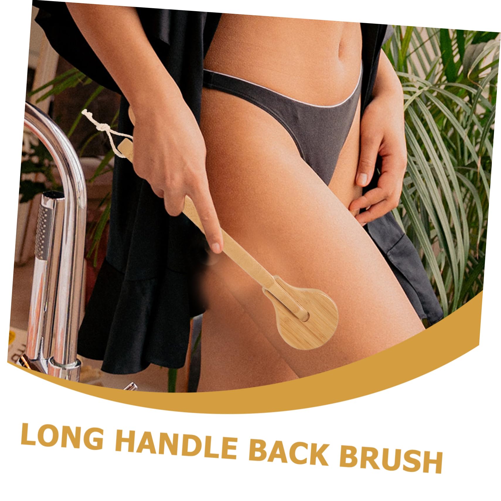 OATIPHO Handle Shower Brush with Natural Bristles Exfoliating Back Scrubber for Deep Skin Cleansing and Massage Durable Bath Brush for Comfortable Use