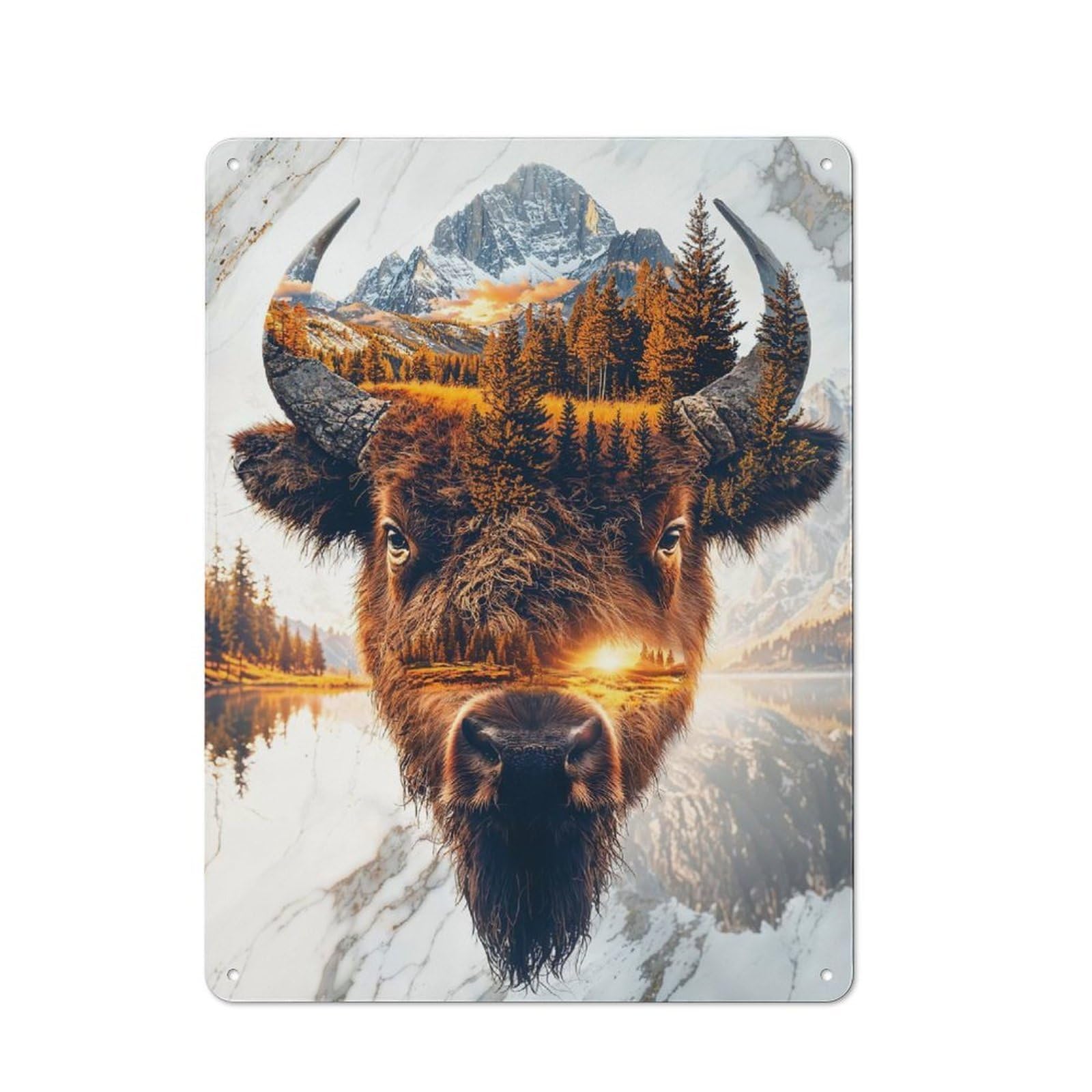Junmoney Wild Spirit Of The Prairie Retro-Style Tin Wall Plaque 40X30cm For Café Or Home Bar, New Home Wall Decor For Home Bar Enthusiasts