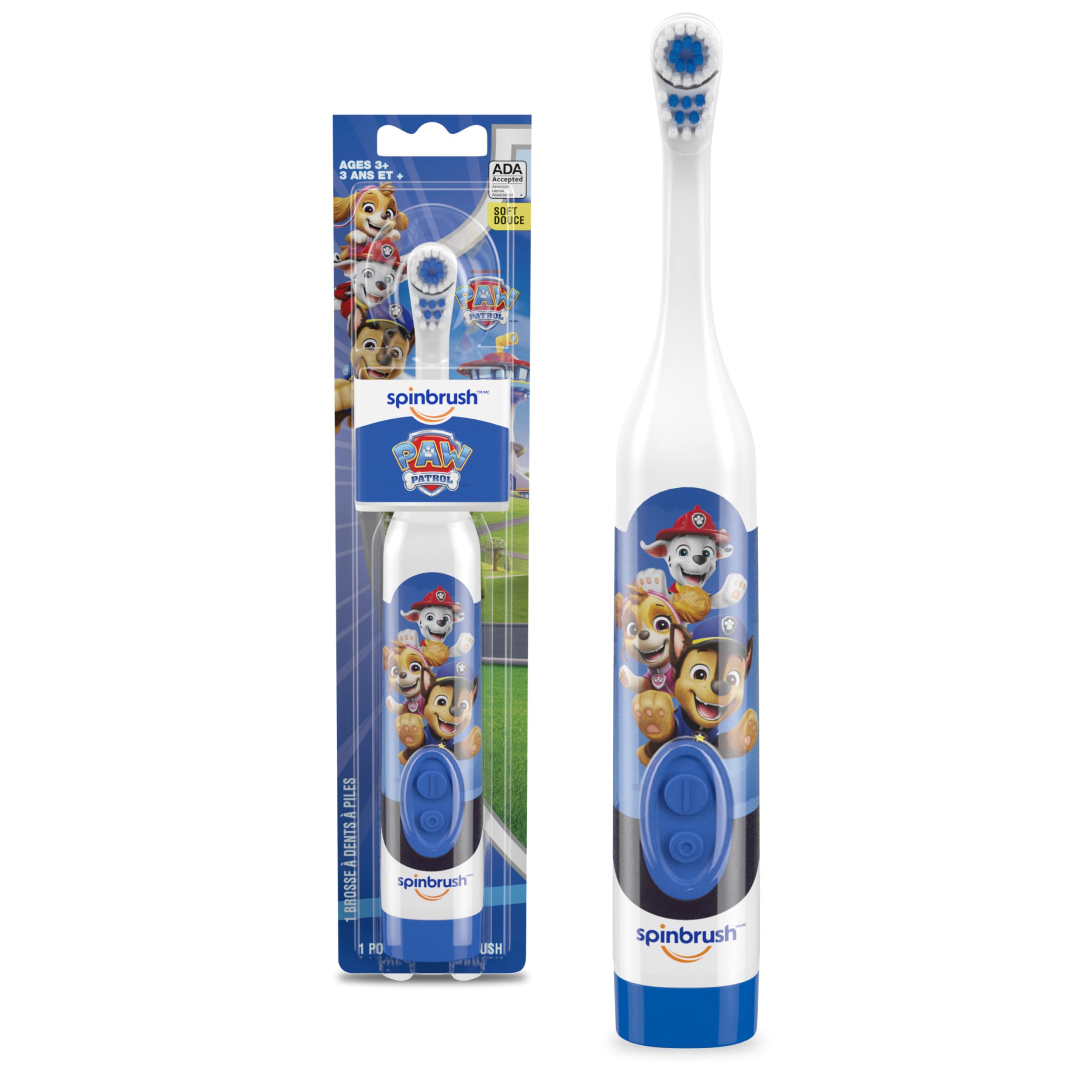Spinbrush PAW Patrol Kid’s Electric Battery Toothbrush, Soft, 1 ct, Character May Vary